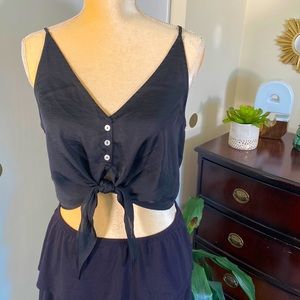 Free People black cropped silky tank